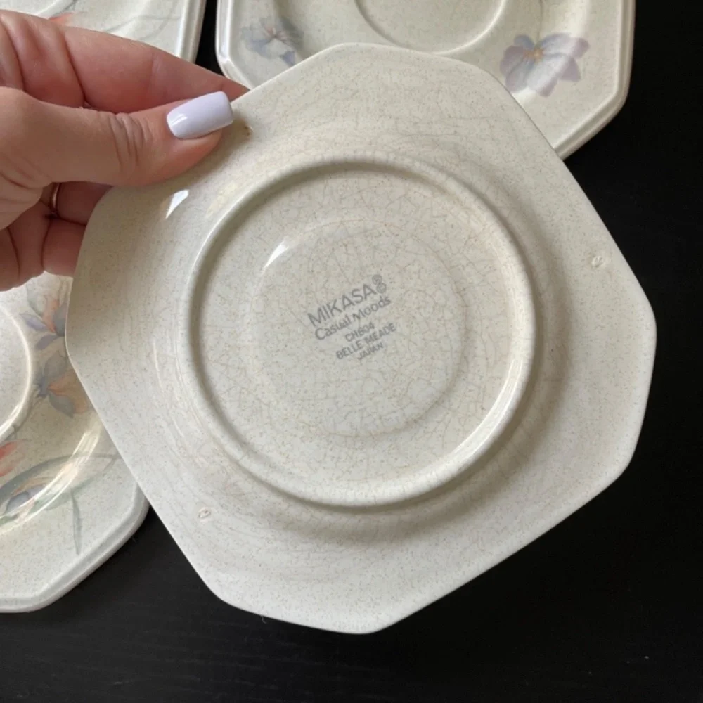 Mikasa Melissa Set of 4 Saucer Plates Floral Casual Moods Vintage Japan